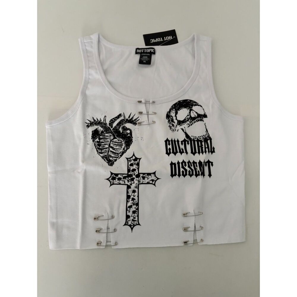 Womens Hot topic XL ribbed crop top Cultural Dissent NEW